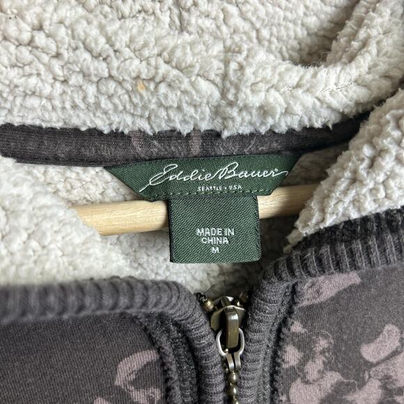 Eddie Baur Floral Design “Wool” Lined Earth Tone Med Zip-Up - Picture 2 of 3